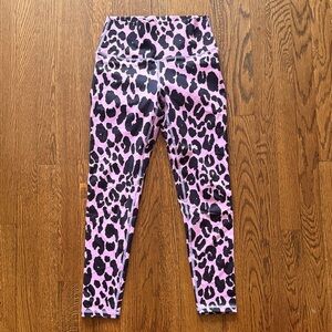 Fleo Pink & Black Leopard Print Leggings